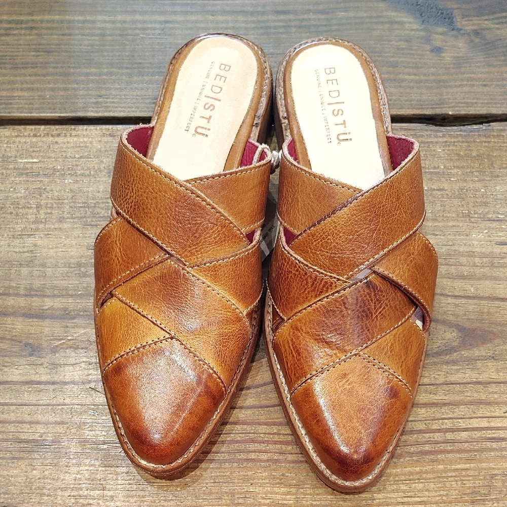 BED|STU Women's Brown Leather Mules